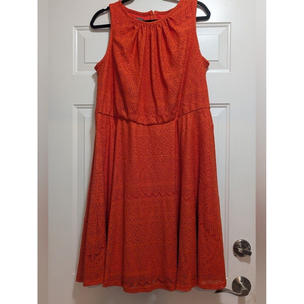 Covington Orange Lace Sleeveless Fit & Flare Dress Size 18W